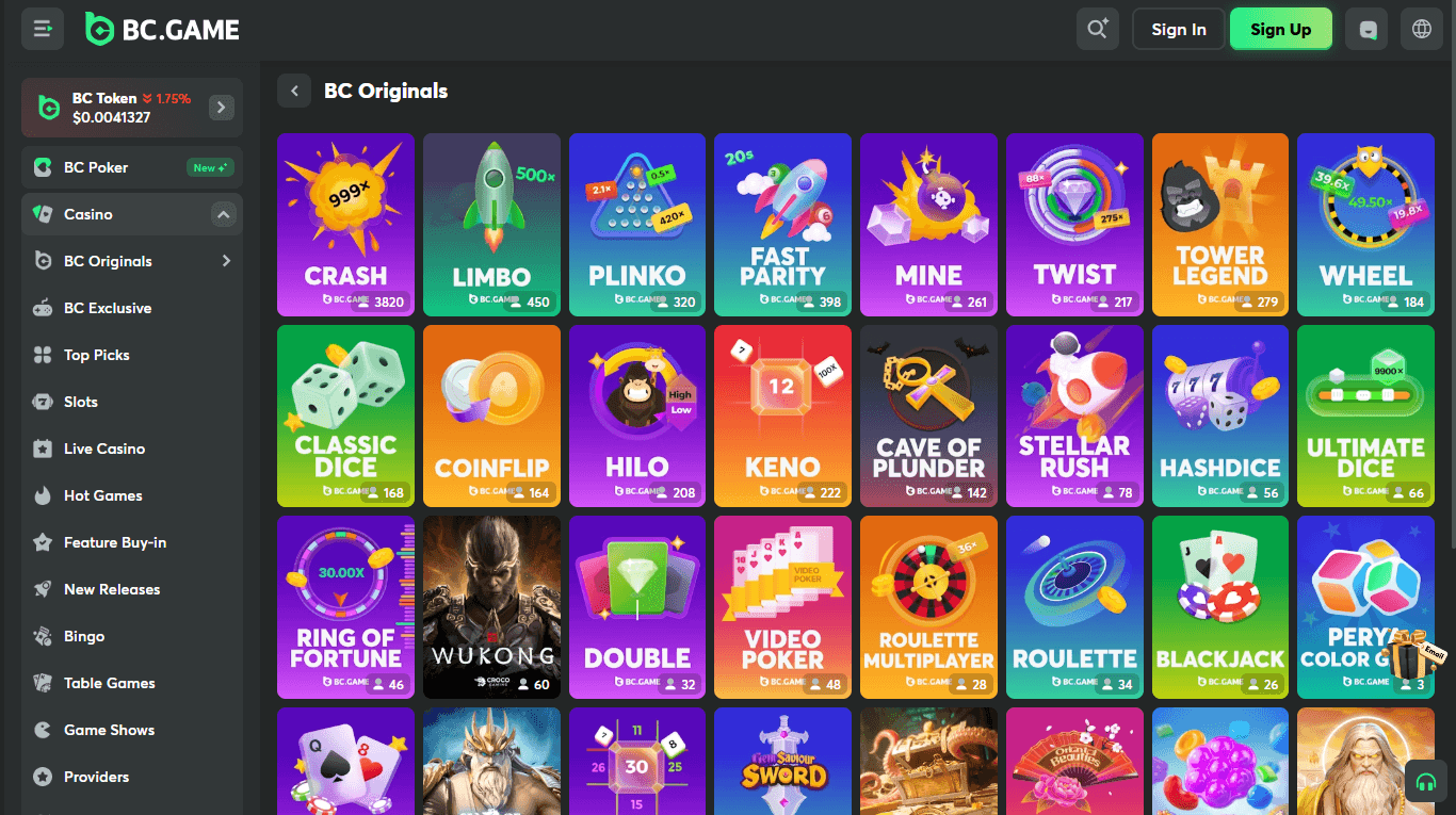 BC.Game exclusive games