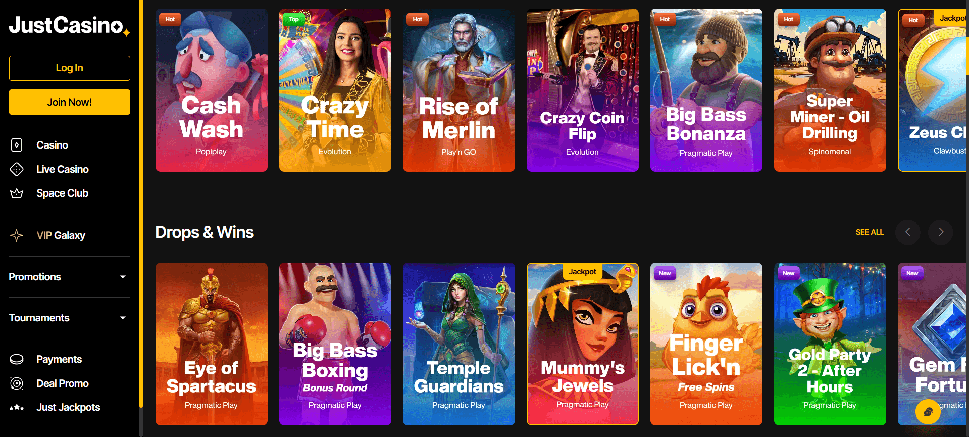 Just Casino slots