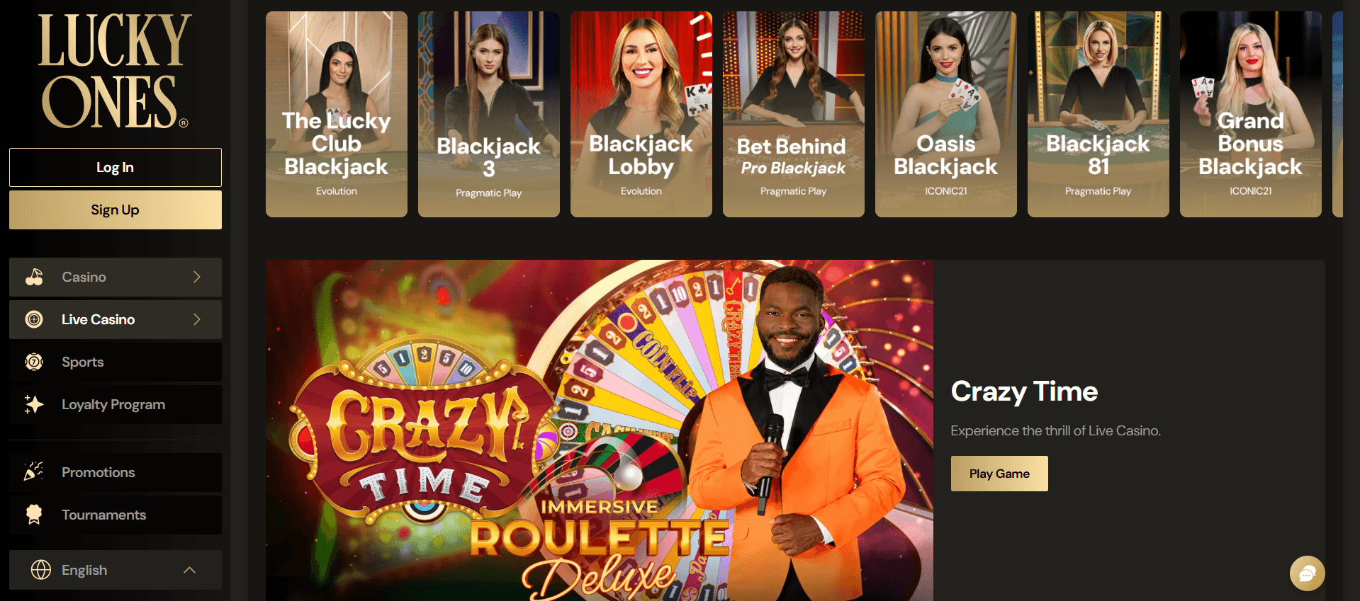 Lucky Ones live casino